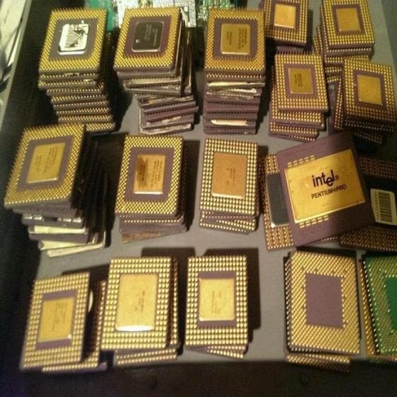 Gold Ceramic Cpu Processor Scrap